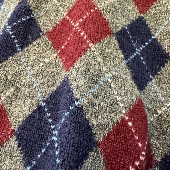 Vintage Woolrich Shetland Wool Argyle V-Neck Vest / Large - Picture 6 of 8